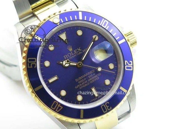 MiroTime 1231 Stretchable Submariner BP Maker 16613 Blue Dial SS YG Case On SS YG Bracelet A 3877